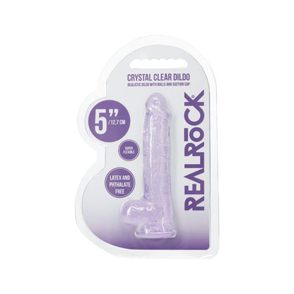 REALROCK 5'' Crystal Clear Dildo with Balls -  - Clear  14.7 cm Dong