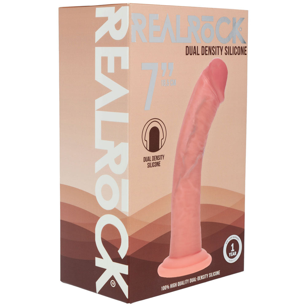 REALROCK Dual Density Silicone 7'' Curved Dildo -  -  18.5 cm Dildo