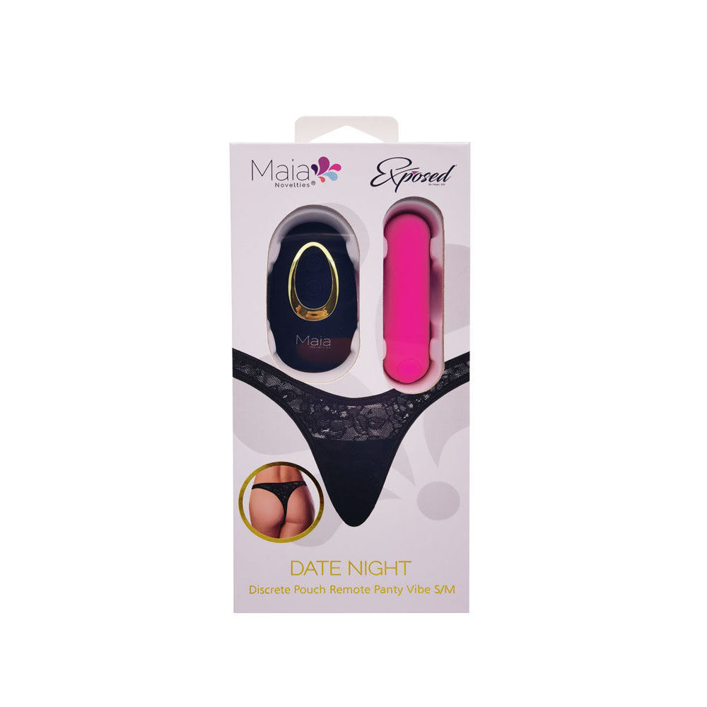 Maia DATE NIGHT PANTY VIBE - S/M -  S/M Panty with Pink USB Rechargeable Bullet & Remote