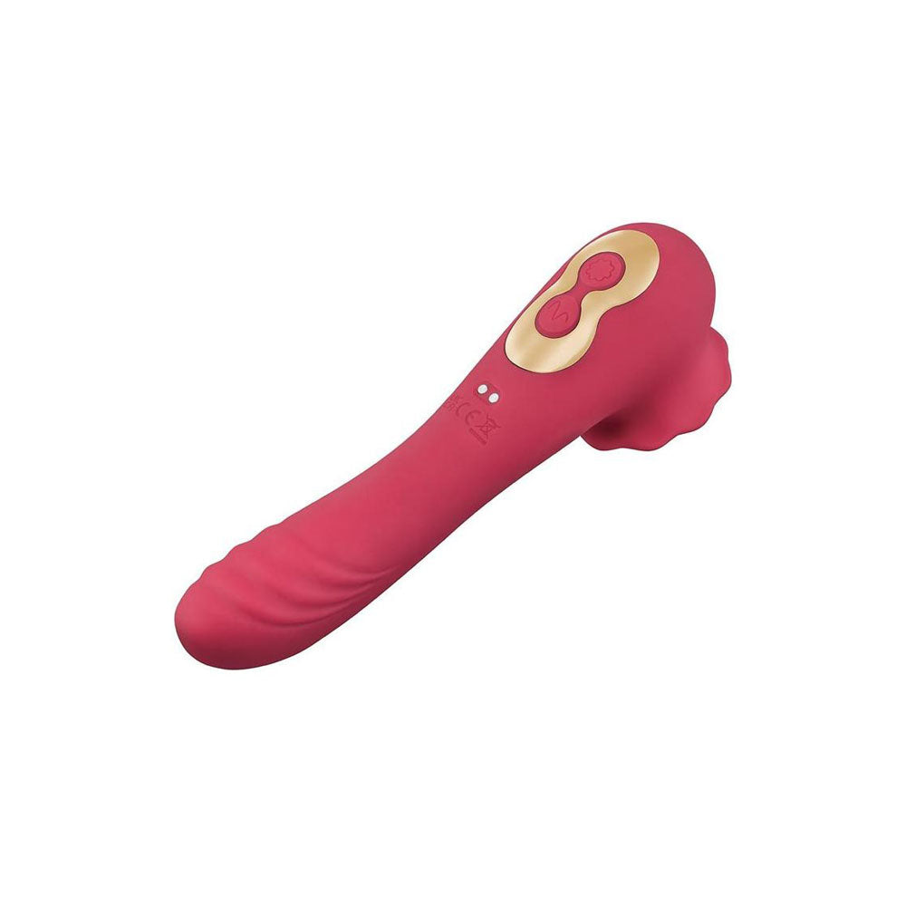 Secret Kisses ROSEGASM ROSE QUAKE -  18.8 cm USB Rechargeable Dual Ended Tapping Vibrator