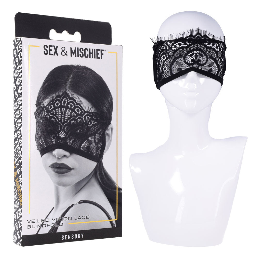 S&M Veiled Vision Lace Blindfold -  Lace Blindfold