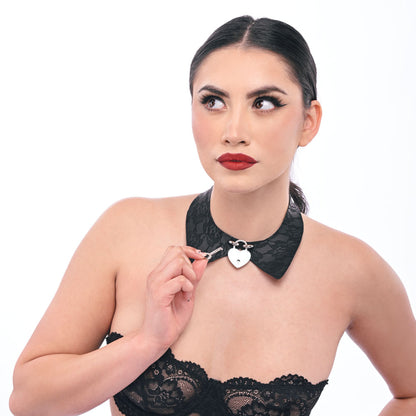 Sex & Mischief Heartbound Lace Day Collar -  Submission Collar