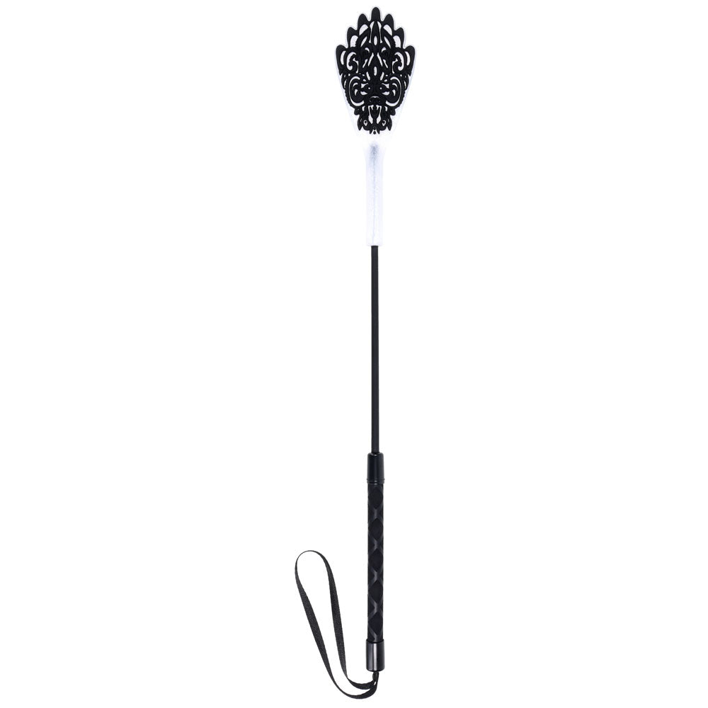 Sex & Mischief Lace Silicone Crop - /White 50 cm Crop Whip