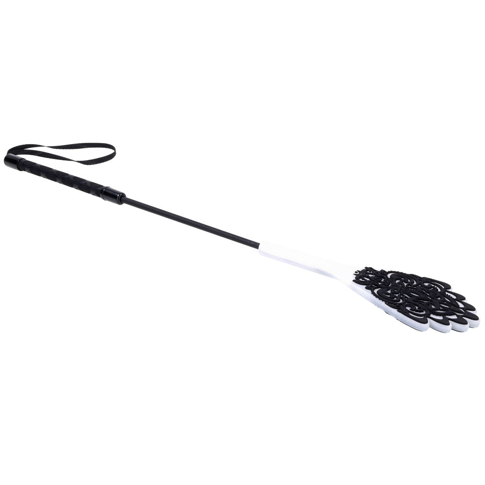 Sex & Mischief Lace Silicone Crop - /White 50 cm Crop Whip