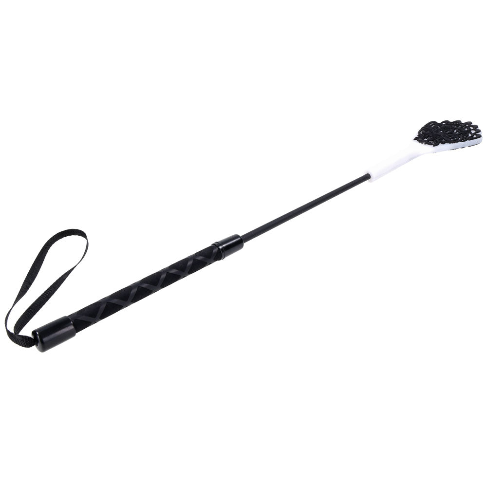Sex & Mischief Lace Silicone Crop - /White 50 cm Crop Whip