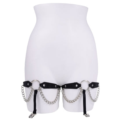 Sex & Mischief Chain Lace Garters - /Metal Garters