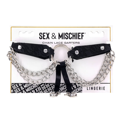 Sex & Mischief Chain Lace Garters - /Metal Garters