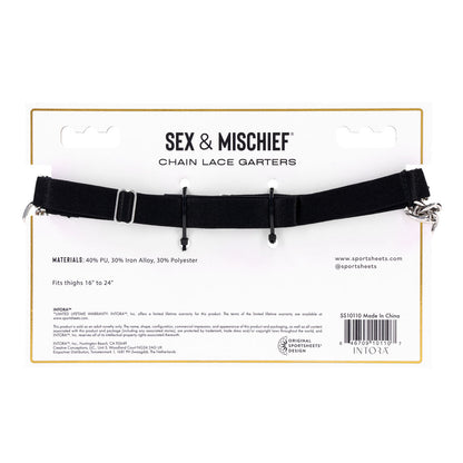 Sex & Mischief Chain Lace Garters - /Metal Garters