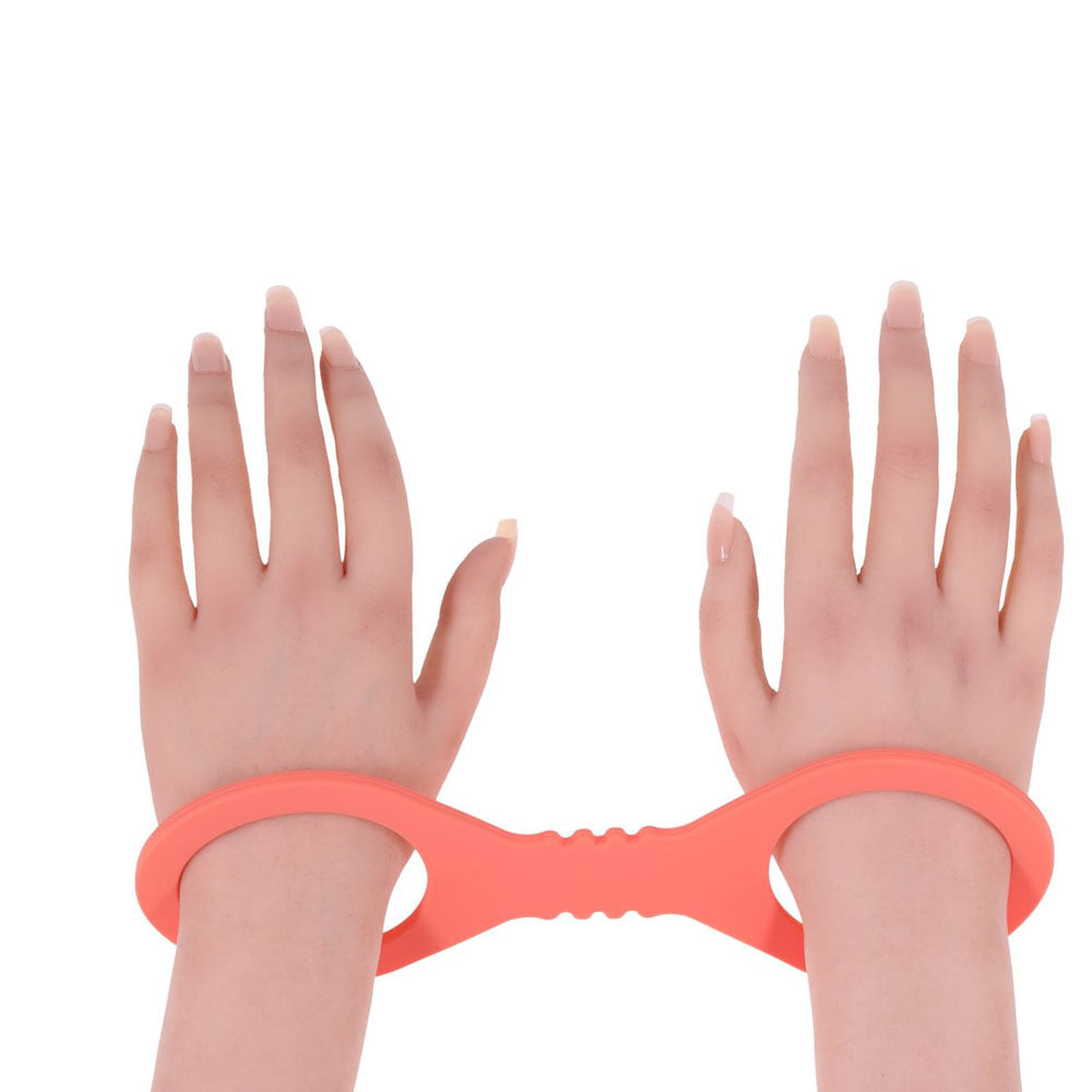 Sex & Mischief Peaches n CreaMe Small Silicone Cuffs - Peach Silicone Restraints