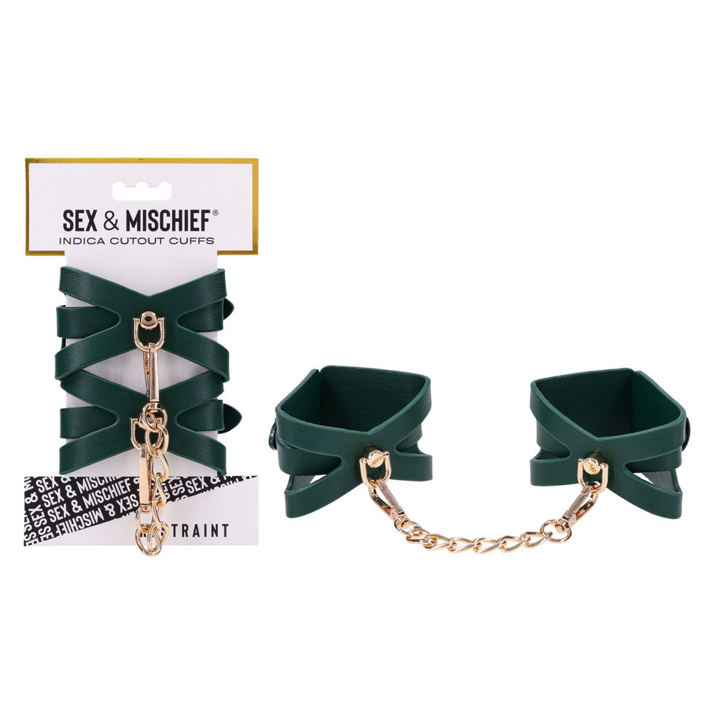 Sex & Mischief Indica Cutout Cuffs - /Gold Restraints