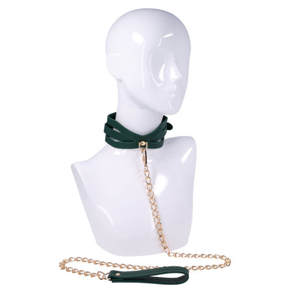 Sex & Mischief Indica Cutout Collar and Leash - /Gold Restraint