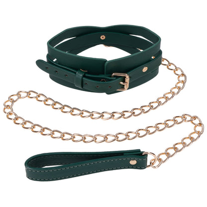 Sex & Mischief Indica Cutout Collar and Leash - /Gold Restraint