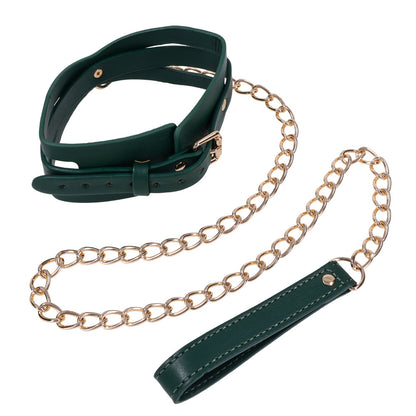 Sex & Mischief Indica Cutout Collar and Leash - /Gold Restraint
