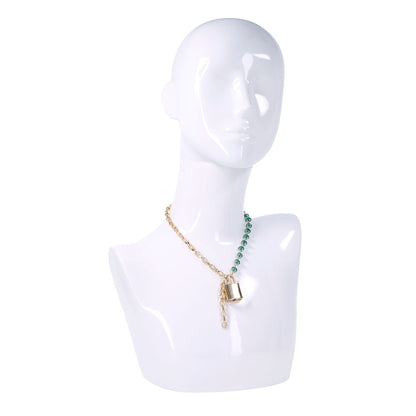 Sex & Mischief Indica Crystal Day Collar - Gold/Emerald Lockable Collar
