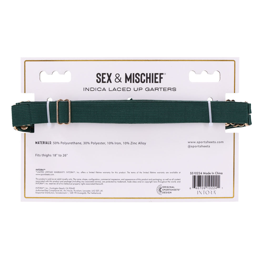 Sex & Mischief Indica Laced Up Garters - /Gold Garters - Set of 2