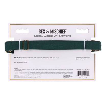 Sex & Mischief Indica Laced Up Garters - /Gold Garters - Set of 2