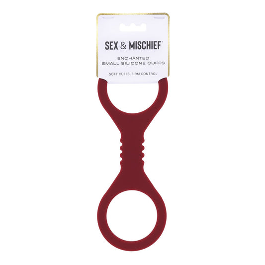 Sex & Mischief Enchanted Small Silicone Cuffs - Burgundy Small Restraints