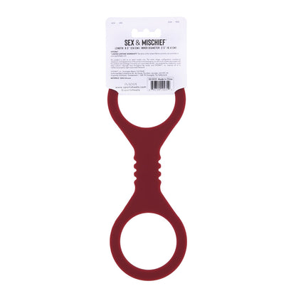 Sex & Mischief Enchanted Small Silicone Cuffs - Burgundy Small Restraints