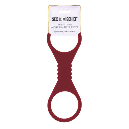 Sex & Mischief Enchanted Large Silicone Cuffs - Burgundy Large Restraints