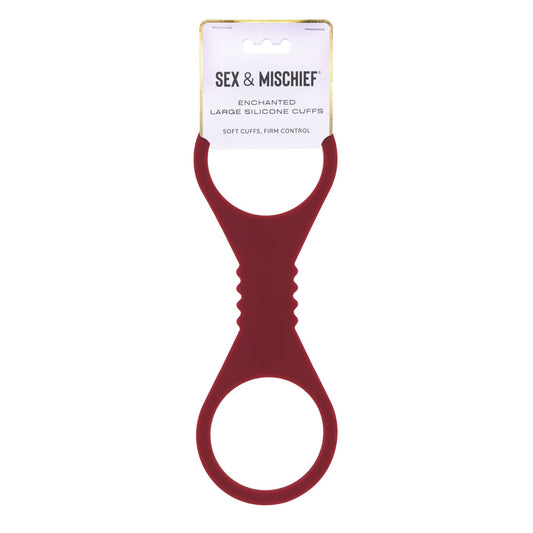 Sex & Mischief Enchanted Large Silicone Cuffs - Burgundy Large Restraints