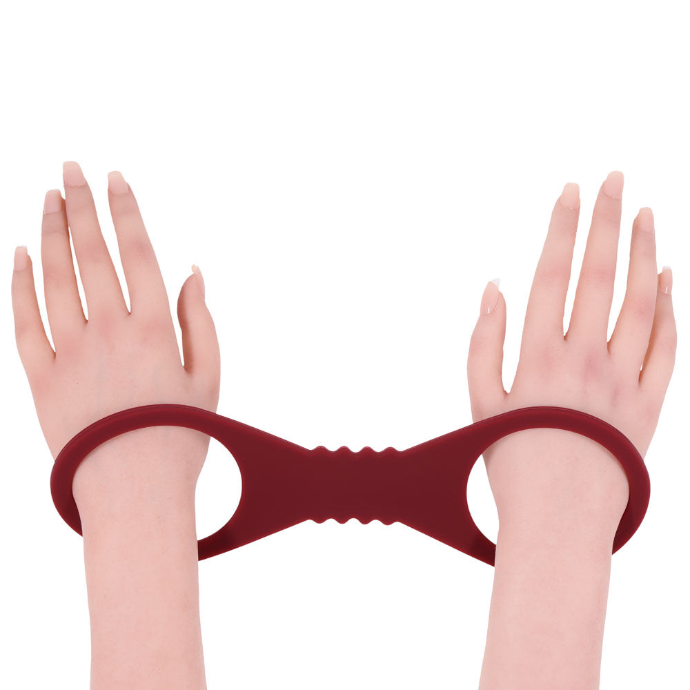 Sex & Mischief Enchanted Large Silicone Cuffs - Burgundy Large Restraints