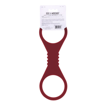 Sex & Mischief Enchanted Large Silicone Cuffs - Burgundy Large Restraints