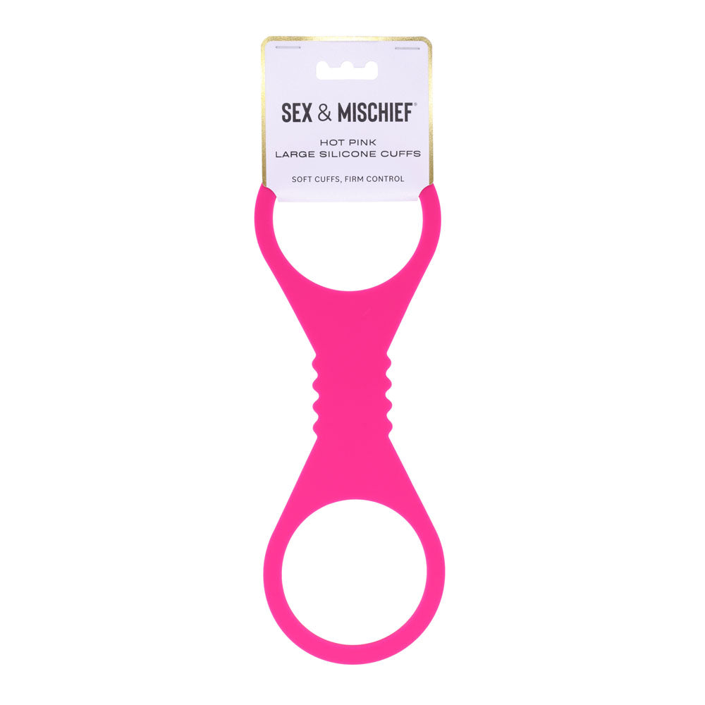 Sex & Mischief Large Hot  Silicone Cuffs - Hot  Large Restraints