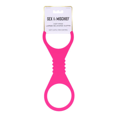 Sex & Mischief Large Hot  Silicone Cuffs - Hot  Large Restraints