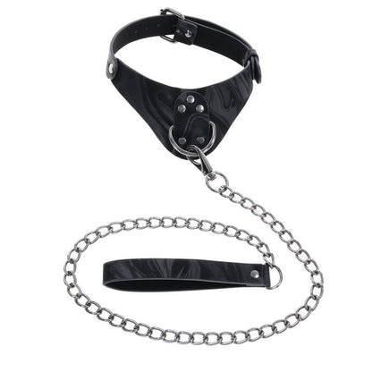 SPORTSHEETS Velvet Noir Collar & Leash -  Restraint & Leash