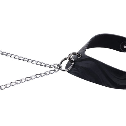 SPORTSHEETS Velvet Noir Collar & Removable Clamps -  Neck & Nipple Restraints