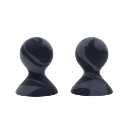 SPORTSHEETS Velvet Noir Silicone Nipple Suckers - /Grey Nipple Suckers - Set of 2
