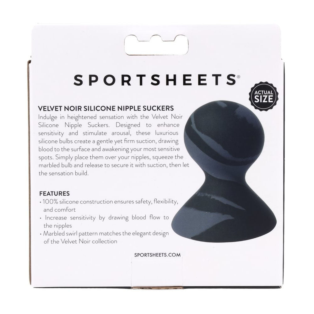 SPORTSHEETS Velvet Noir Silicone Nipple Suckers - /Grey Nipple Suckers - Set of 2