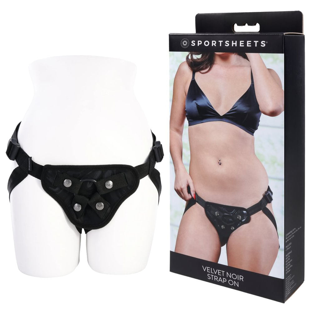 SPORTSHEETS Velvet Noir Strap On -  Adjustable Strap-On Harness (No Probe Included)