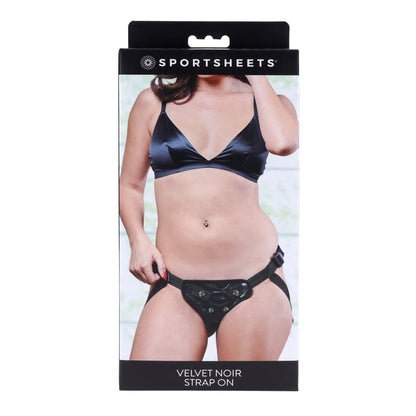 SPORTSHEETS Velvet Noir Strap On -  Adjustable Strap-On Harness (No Probe Included)