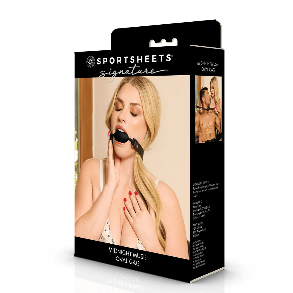 SPORTSHEETS Signature Midnight Muse Oval Gag -  Mouth Restraint