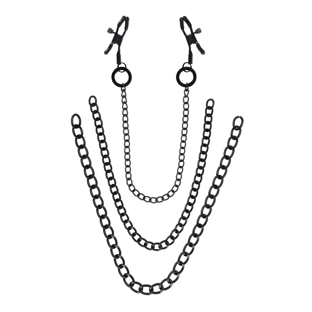SPORTSHEETS Signature Midnight Muse exCHAINgeable Nipple Jewelry -  Nipple Clamps with Chain