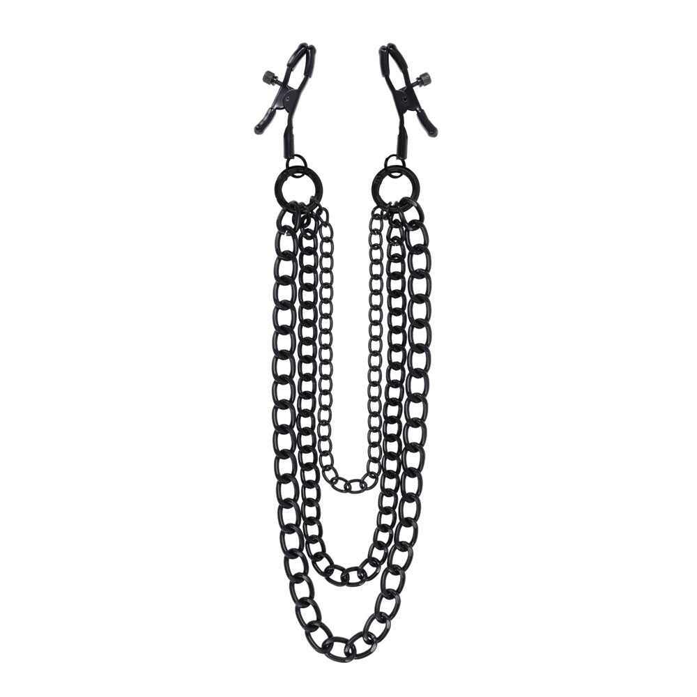 SPORTSHEETS Signature Midnight Muse exCHAINgeable Nipple Jewelry -  Nipple Clamps with Chain
