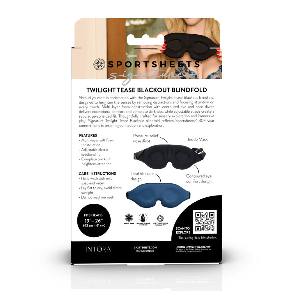 SPORTSHEETS Signature Twilight Tease Blackout Blindfold -  Eye Mask