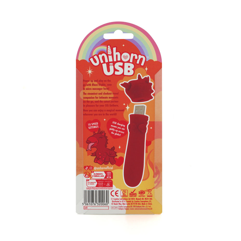 Unihorn - USB Bullet - Blaze Diablo -  USB Rechargeable Vibrating Bullet