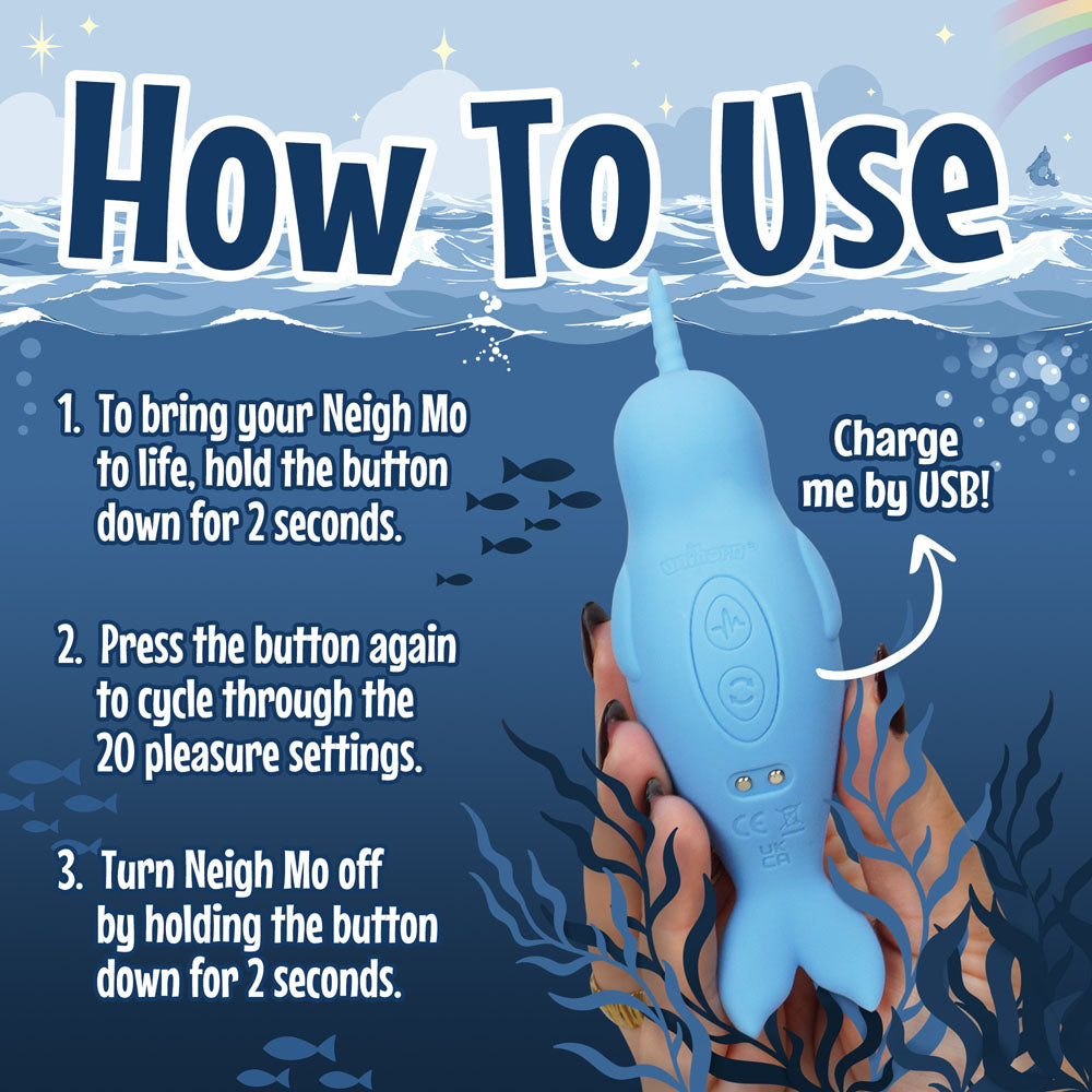 Unihorn of the Sea - Neigh Mo - The Narwhal -  USB Rechargeable Dual Motor Stimulator