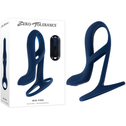 Zero Tolerance BIG TIME - Navy  USB Rechargeable Vibrating Penis Sleeve with Wireless Remote
