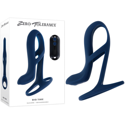 Zero Tolerance BIG TIME - Navy  USB Rechargeable Vibrating Penis Sleeve with Wireless Remote