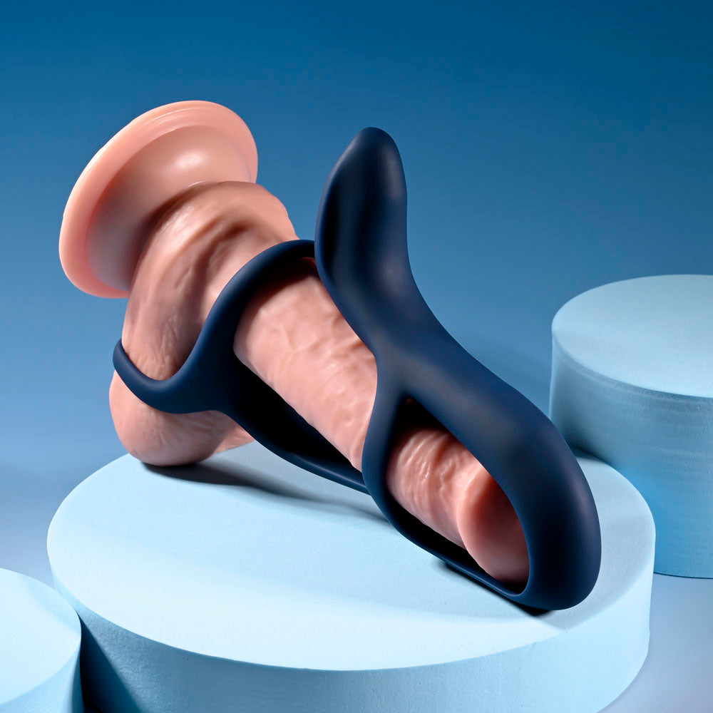 Zero Tolerance BIG TIME - Navy  USB Rechargeable Vibrating Penis Sleeve with Wireless Remote