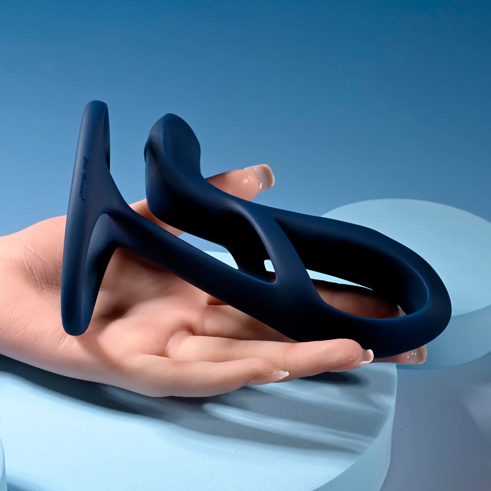 Zero Tolerance BIG TIME - Navy  USB Rechargeable Vibrating Penis Sleeve with Wireless Remote