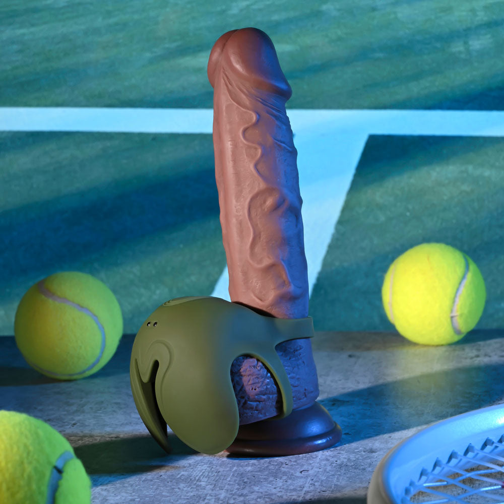 Zero Tolerance NUTTY BUDDY - Olive  USB Rechargeable Vibrating Cock & Balls Ring