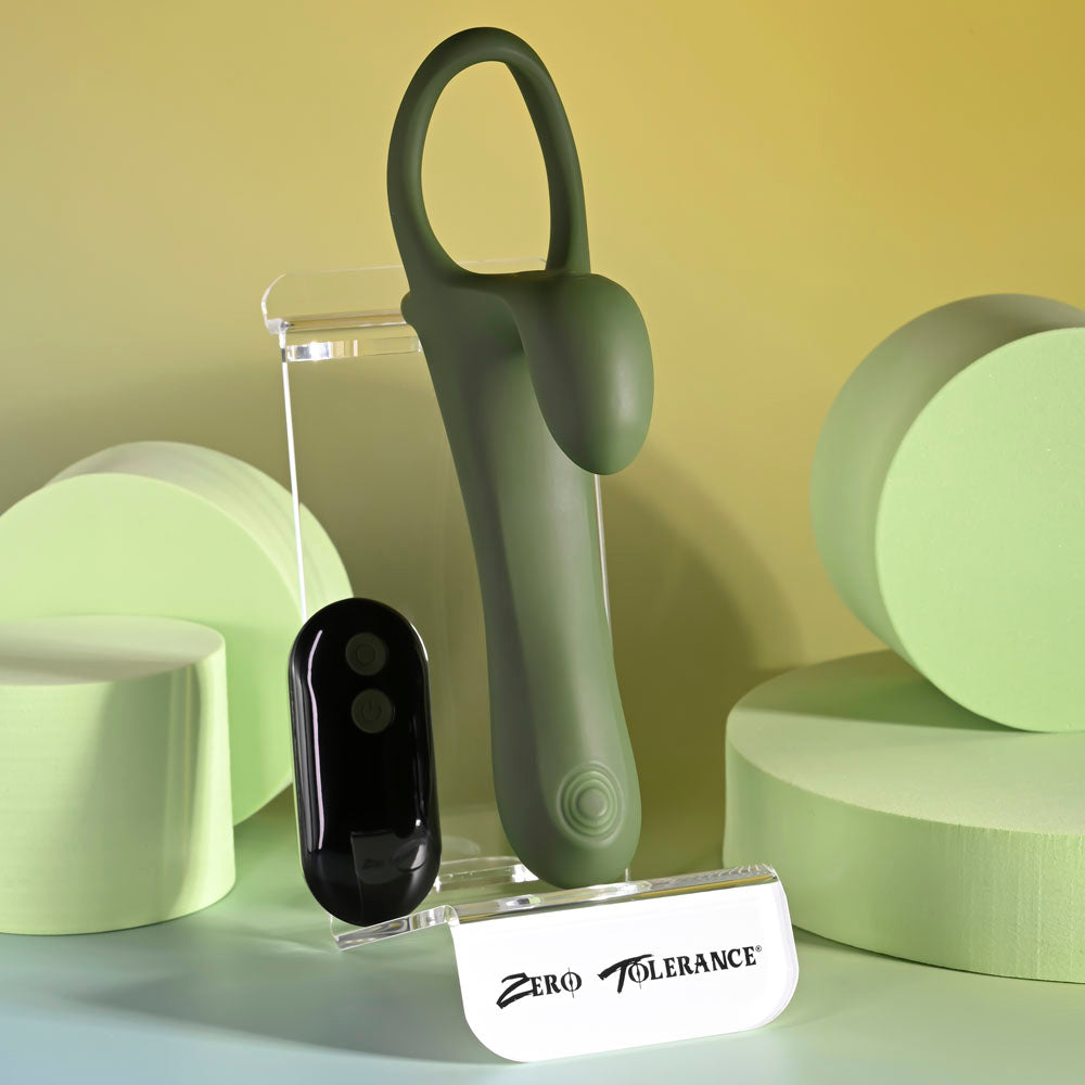 Zero Tolerance STRAP, TAP & GO -  USB Rechargeable Vibrating & Tapping Penis Sleeve with Wireless Remote