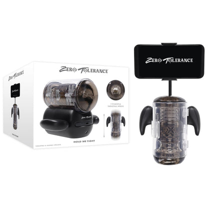 Zero Tolerance HOLD ME TIGHT -  USB Rechargeable Vibrating Auto Stroker with Phone Holder