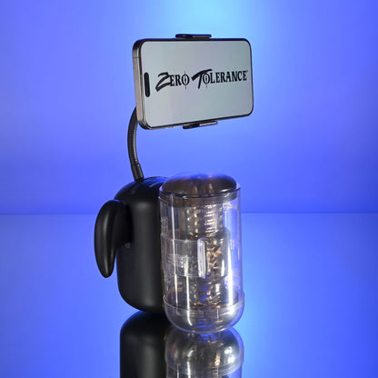 Zero Tolerance HOLD ME TIGHT -  USB Rechargeable Vibrating Auto Stroker with Phone Holder