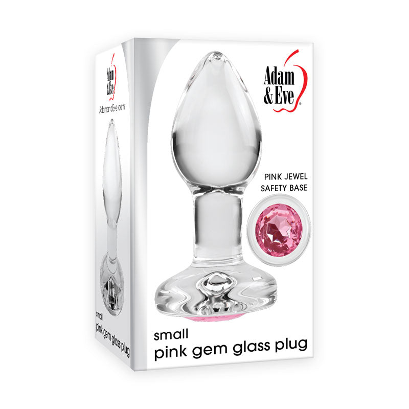 Adam & Eve PINK GEM GLASS PLUG SMALL