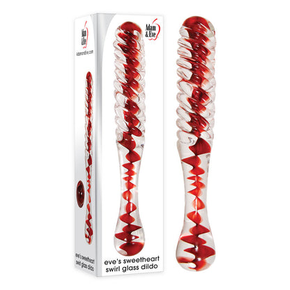 Adam & Eve Sweetheart Swirl Glass Dildo